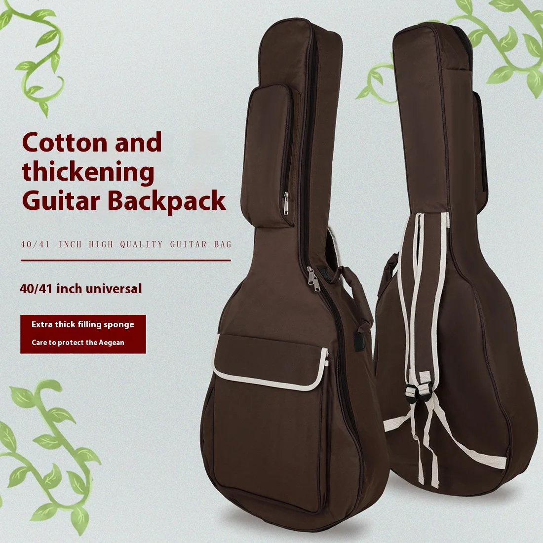 Musical Instrument Bassoon - 40/41 Zoll Akustikgitarren-Rucksack, dicke Baumwolltasche für