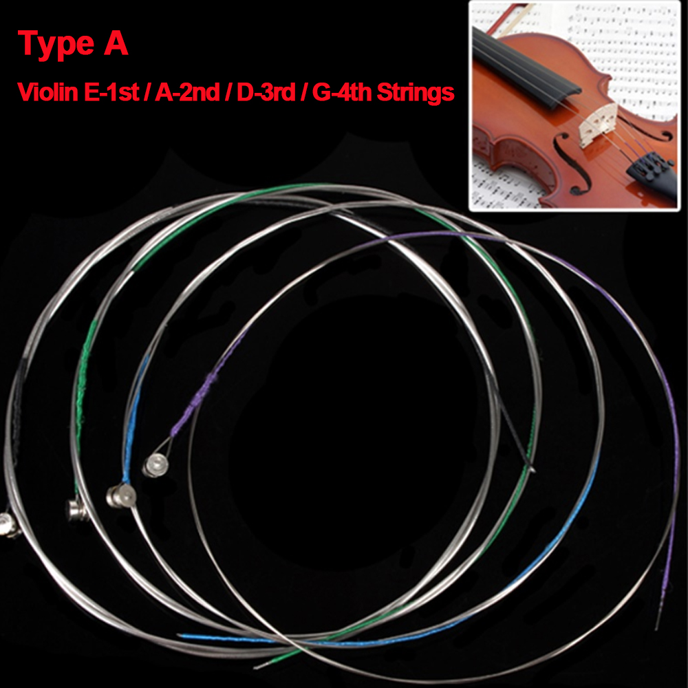 Musical Instrument Violin - 4 teile/satz Violine Saiten E-A-D-G Stahl