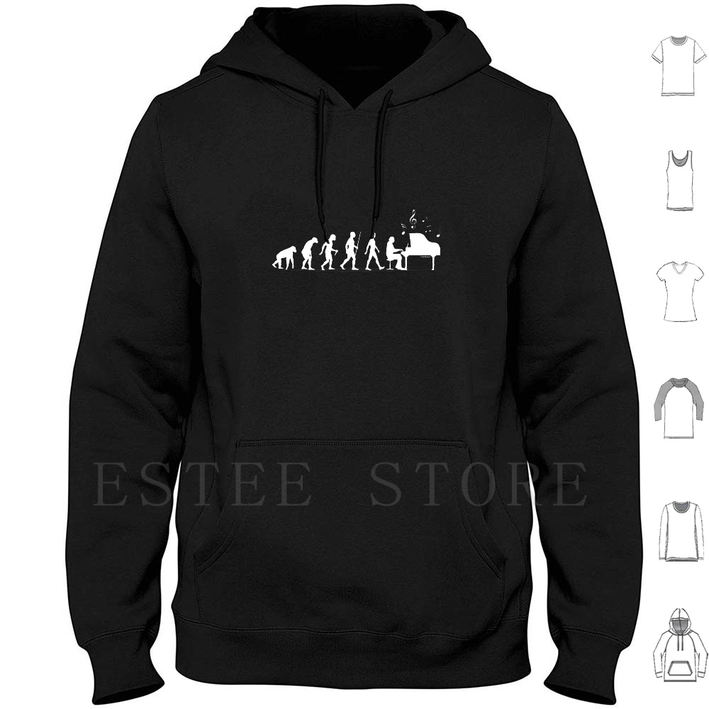 The History Of Musical Instrument - Piano Evolution Hoodie Langarm Musikinstrument Pianist