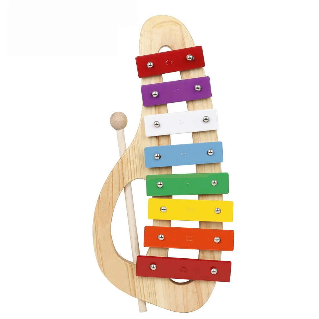 Musical Instrument Xylophone - 8-Toniges Regenbogen-Xylophon, Metallblech-Percussion mit Holzschlägeln, Klassisches