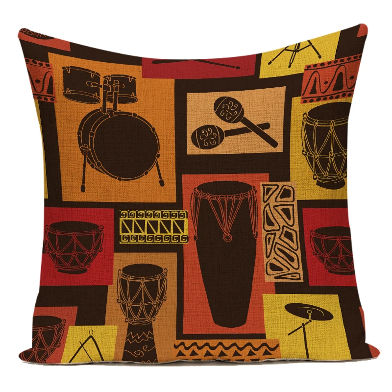 Musical Instrument Of Africa - Retro-Kissenbezug für afrikanische Frauen – dekorativer