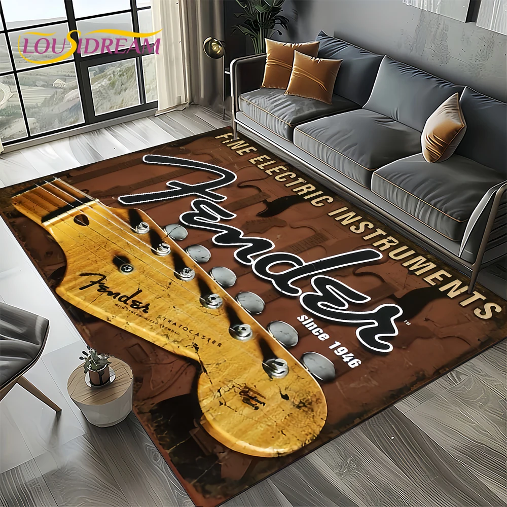 Musical Instruments Online - 27-Stil, neuer 3D-Kotflügel, Retro-Gitarreninstrumente, Musik-Teppich, Teppich