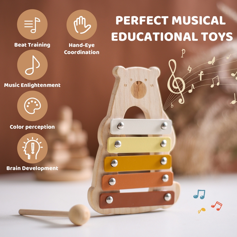 Cartoon Bär 5 Tasten kompakte  – Musical Instrument Glockenspiel Bewertung und Preis